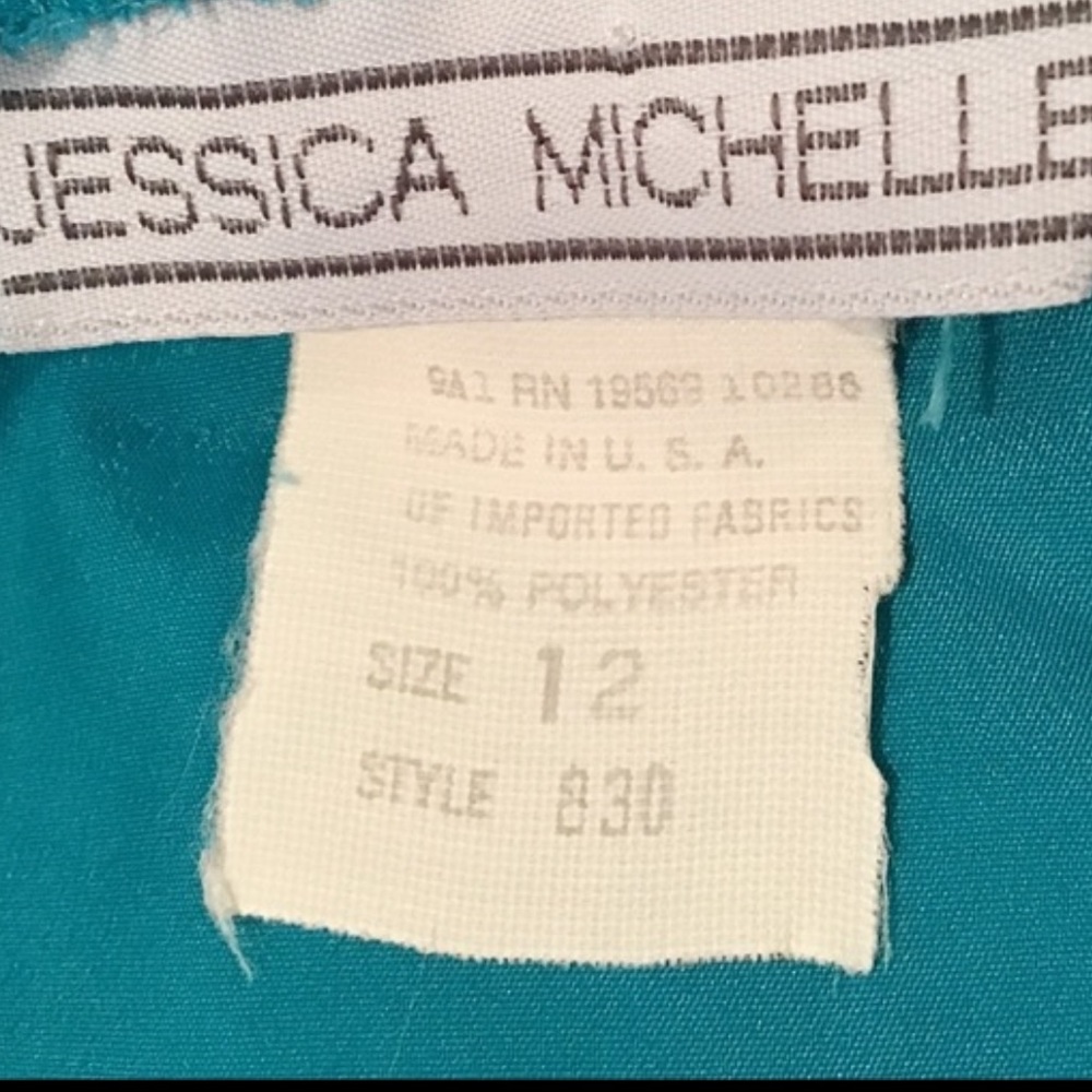 Vintage 70s Teal Pleated Blouse USA Made ILGWU Union Label Size 12 - Picture 7 of 7